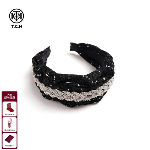 TCH韩版复古麻花辫发箍女高级时尚气质头箍烫钻发卡T75D61E1003
