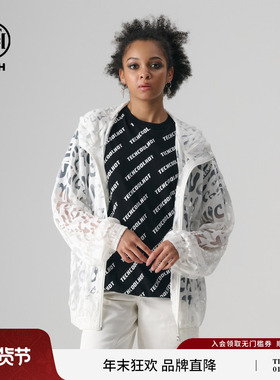 TCH 轻奢满印字母白色拉链衫轻薄外套2025春夏新款T72B176011