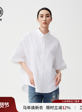 TCH秋季新款烫钻时尚休闲短袖衬衫上衣男女同款T72C136002