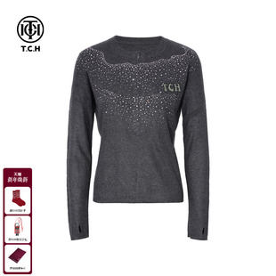 通勤气质百搭针织衫 烫钻时尚 上衣女T75D09E1112 新款 TCH私服25冬季