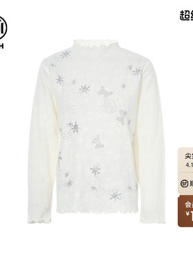 TCH2025秋冬新款烫钻时尚气质百搭半高领针织衫女T75D09E1041