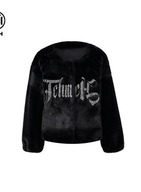 TCH私服潮牌字母时髦安全感满满毛毛外套女T72C05E5003