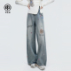 洗旧复古休闲阔腿宽松高腰显瘦牛仔裤 衣橱直播间 所有姐姐