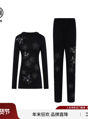 TCH私服烫钻设计感长袖T恤休闲裤时尚套装25秋季新款T75C07E1019