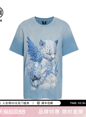 TCH轻奢烫钻潮牌时尚宽松百搭圆领短袖T恤男女同款T75C10E9062