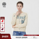 温柔慵懒风烫钻字母米色针织开衫 TCH2026春季 新款 女T78A43E1011