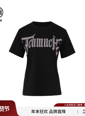 TCH私服时尚字母烫钻宽松短袖T恤25夏季新款T75A10E5012