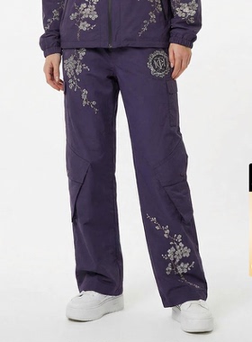 TCH烫钻梅花工装休闲裤女潮牌百搭宽松显瘦直筒裤男T78A20E1255