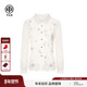 上衣女秋冬新款 TCH百搭时尚 烫钻米色气质叠穿蕾丝衬衫 T75D13E5002