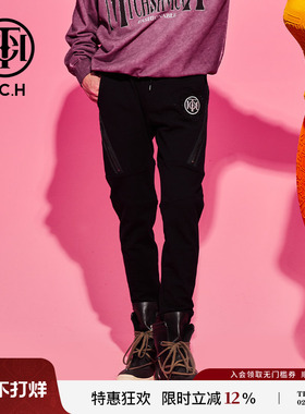 TCH 轻奢潮牌潮牌秋季新款烫钻字母显瘦休闲长裤T69C206041