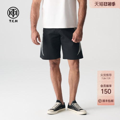 TCH烫钻翅膀短裤宽松休闲大裤衩男女同款2026夏季新款T72B216056