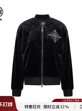 TCH轻奢潮牌棒球领保暖百搭毛毛外套女2025冬季新款T75C27E9007