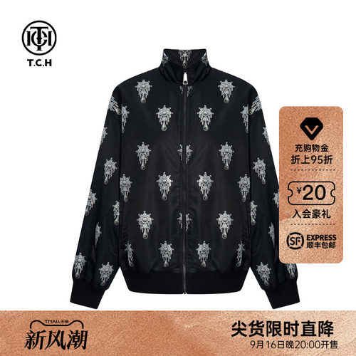 TCH烫钻2026早秋潮牌时尚立领夹克棉服外套男女同款T75C16E9002