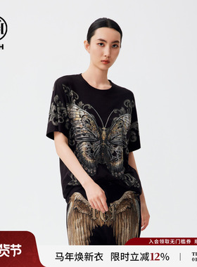 TCH潮牌烫钻短袖T恤男女个性时尚商场同款秋季新款T72C106026