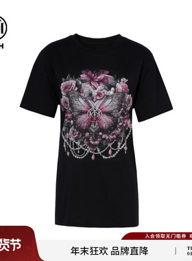 TCH私服烫钻印花时尚潮牌休闲百搭短袖T恤25秋季新款T75C10B1039