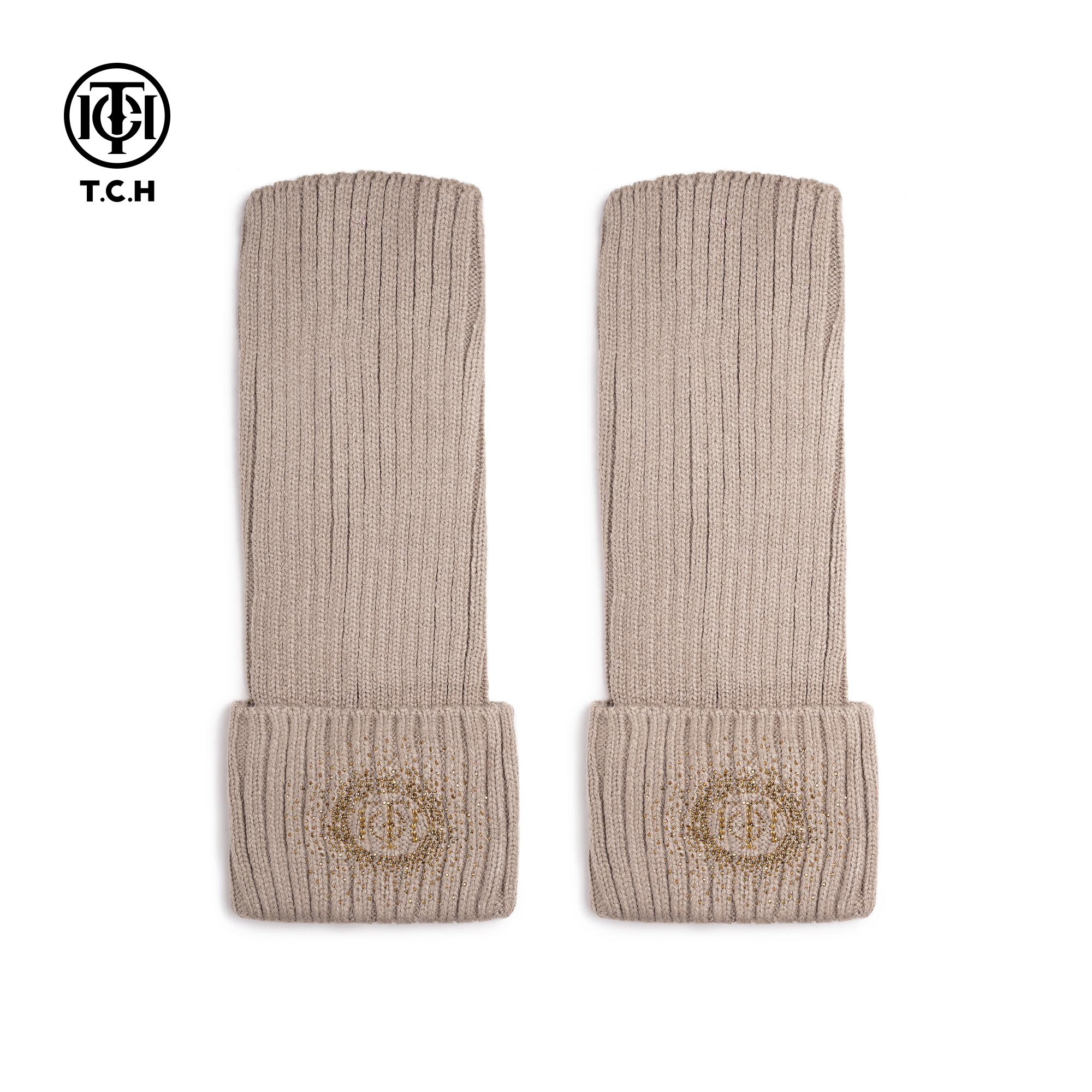 TCH私服2025秋冬新款卡其色袜套雪地靴堆堆袜小腿袜女T75D55E1003