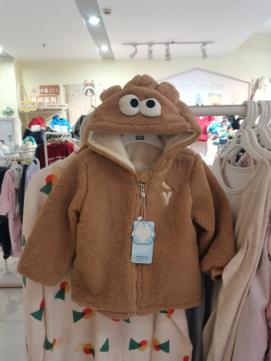 婴姿坊男女童棉服秋冬夹棉加厚外套连帽保暖上衣休闲棉衣断码清仓