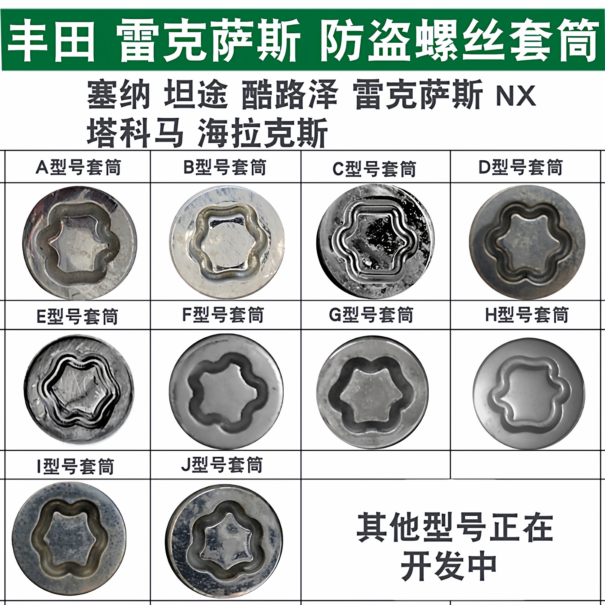 适用丰田塞纳防盗螺丝 螺帽 套筒 超霸 坦途 雷克萨斯LX NX塔科马