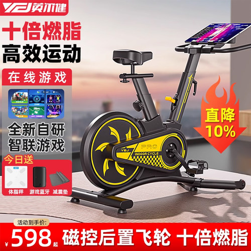 英尔健磁控动感单车家用静音室内运动小型自行车减肥燃脂健身器材