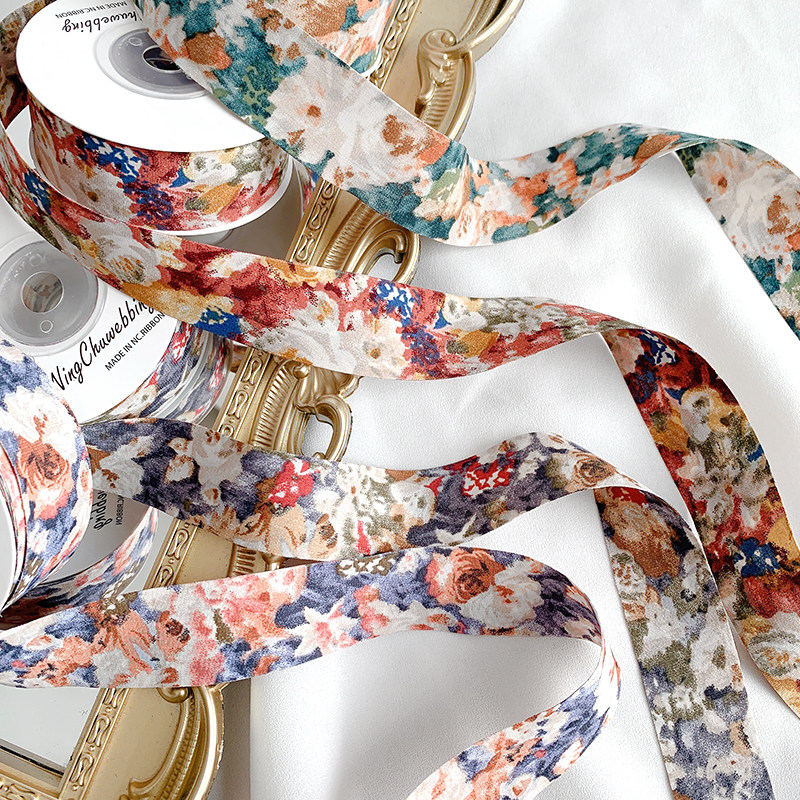 复古油画印花丝带烘焙鲜花包装织带缎带彩带diy手工蝴蝶结花束带,居家布艺,丝带/绸带/布带,淘宝优惠券,粉丝福利购,淘宝优惠卷