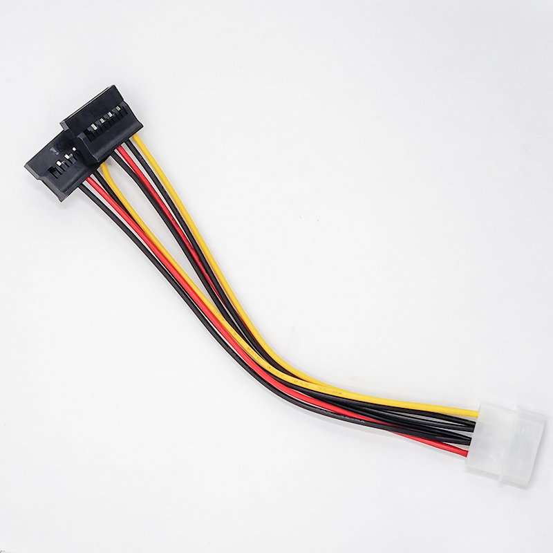 sata电源线 台式机电脑硬盘连接大4pin转12pin一分二转接线