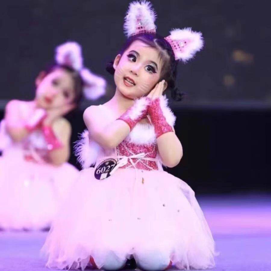 学猫叫演出服小花猫舞蹈表演服