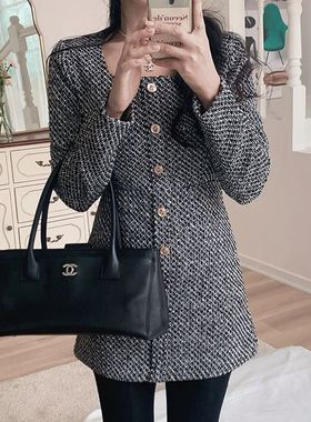 六1125韩国正品s-econ-des-econ--13074 连衣裙区通勤端庄纯色