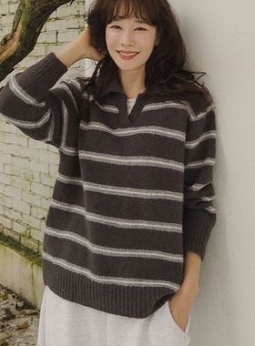 六1125韩国正品queen-s-pider-17160 针织衫区通勤流行纯色英伦