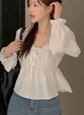 六1125韩国正品h-you--13759 衬衫区春季清新通勤端庄纯色时装