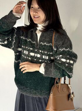 六1125韩国正品39562 针织衫区通勤端庄纯色时装正品舒适冬款高档