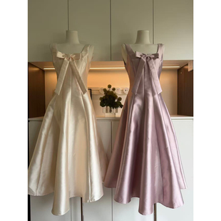 BarbChill 3米大裙摆！礼服裙缎面连衣裙女生日party长裙年会战袍