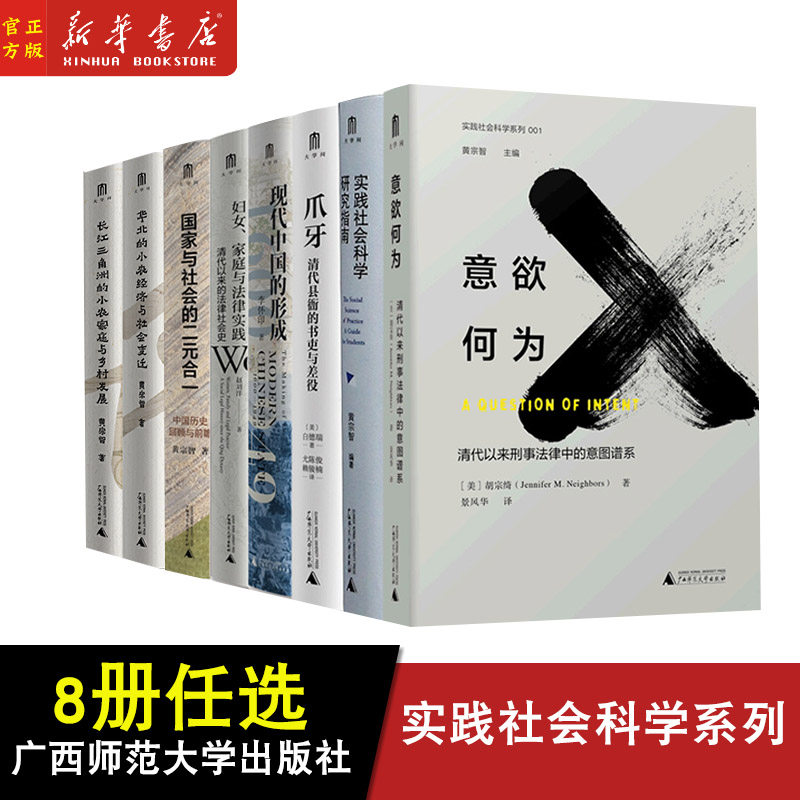 实践社会科学系列 共8册 意欲何为+爪牙+现代中国的形成+国家与社会的二元+妇女家庭与法律实践 广西师范大学出版社合一