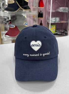 韩国emis帽子明星同款棒球帽夏季遮阳帽爱心字母刺绣鸭舌帽男女款