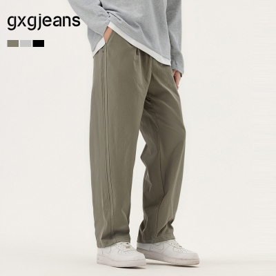 gxg.jeans男装 多色斜纹面料简约基础宽松休闲长裤男裤 春秋热销