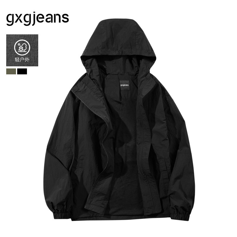 gxg.jeans男装 多色户外工装休闲防风连帽夹克外套男 春秋热销