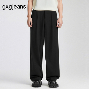 黑色基础宽松时尚 西裤 gxg.jeans男装 休闲长裤 男裤 25年夏新品