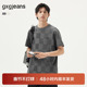 多色满印时尚 棋盘格宽松圆领短袖 T恤男 gxg.jeans男装 25年夏新品