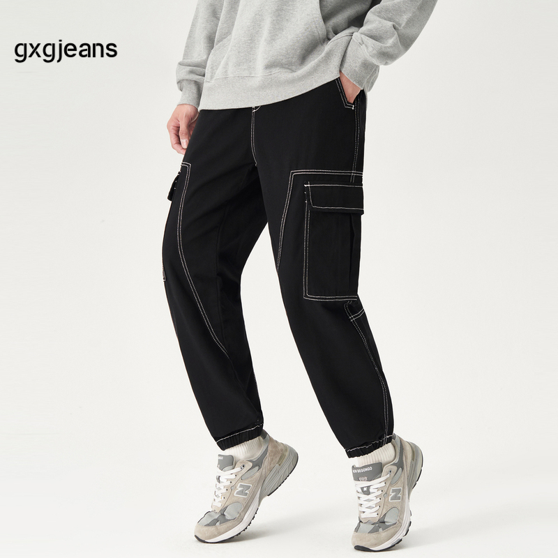 休闲牛仔长裤，车线撞色