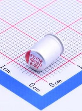 2R5AREC821M0609 固态电容 820uF ±20% 2.5V 插件,D6.3xL8mm