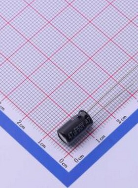 EEUFR1H470 直插铝电解电容 47uF ±20% 50V 插件,D6.3xL11.2mm
