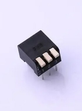 NPH03GK 2.54mm间距 3P琴键式 黑色侧拨开关 插件,P=2.54mm 拨码