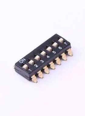 TO-07 拨码开关贴片黑色07P-7PIN间距2.54mm立式贴片正拨平拨7位S