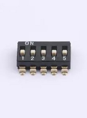 DSIC-05-LS-GER 2.54mm间距 5位 贴片高柄 DSIC黑色 拨码开关 SMD