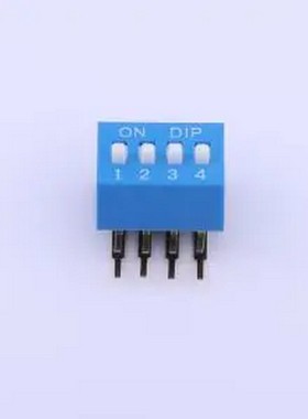 TM-04R 拨码开关蓝色04P-90度 间距2.54mm 立式侧插侧拨4位DIP 插