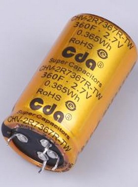 CHV-2R7367R-TW-S4 超级电容器 360F10%~+30% 2.7V 插件