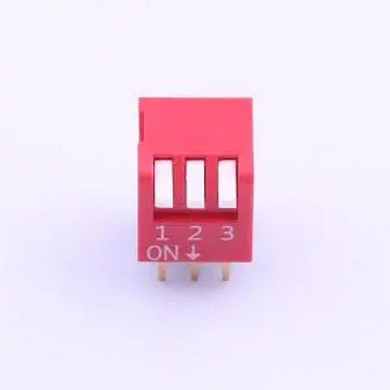 DPL-03RP 间距2.54mm 琴键 3位拨码开关 插件,P=2.54mm 拨码开关