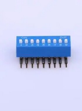 TM-09R 拨码开关蓝色09P-90度 间距2.54mm 立式侧插侧拨9位DIP 插