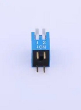 TE-02R 拨码开关蓝色02P-180度 间距2.54mm 立式直插侧拨琴键式2