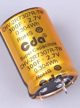CHV-2R7307R-TW-S4 超级电容器 300F10%~+30% 2.7V 插件