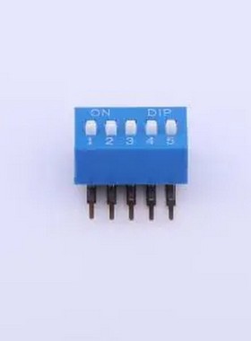 TM-05R 拨码开关蓝色05P-90度 间距2.54mm 立式侧插侧拨5位DIP 插